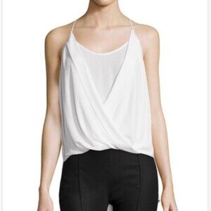 BCBGMAXAZRIA
Sayge Sleeveless Faux-Wrap Blouse, White Size Small